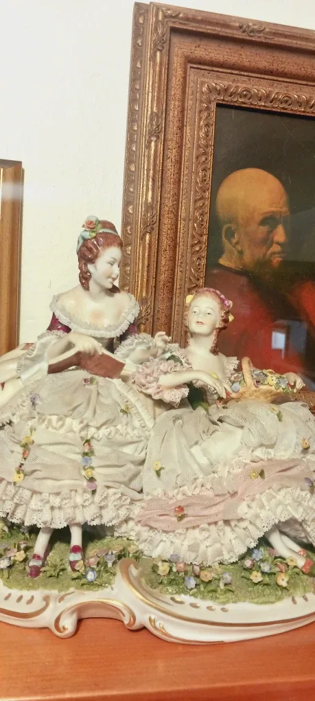 Collectible Unterweisbach Dresden Lace Porcelain Statue image indicator(3)