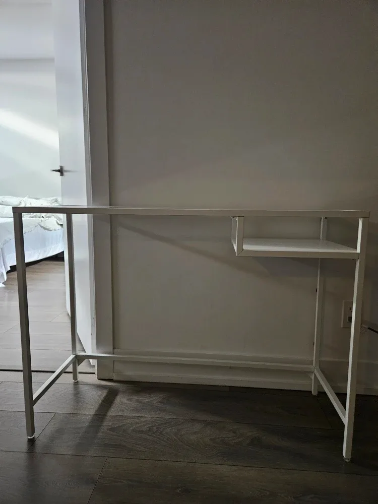 White Metal & Glass Desk