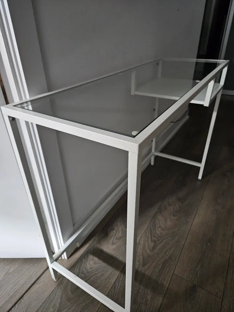 White Metal & Glass Desk image indicator(4)