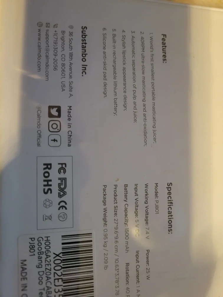 CalmDo Portable Masticating Juicer PJ801 - NEW image indicator(2)