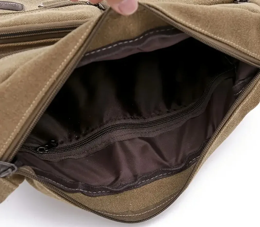 NWOT Retro Canvas Crossbody Unisex Bag image indicator(2)