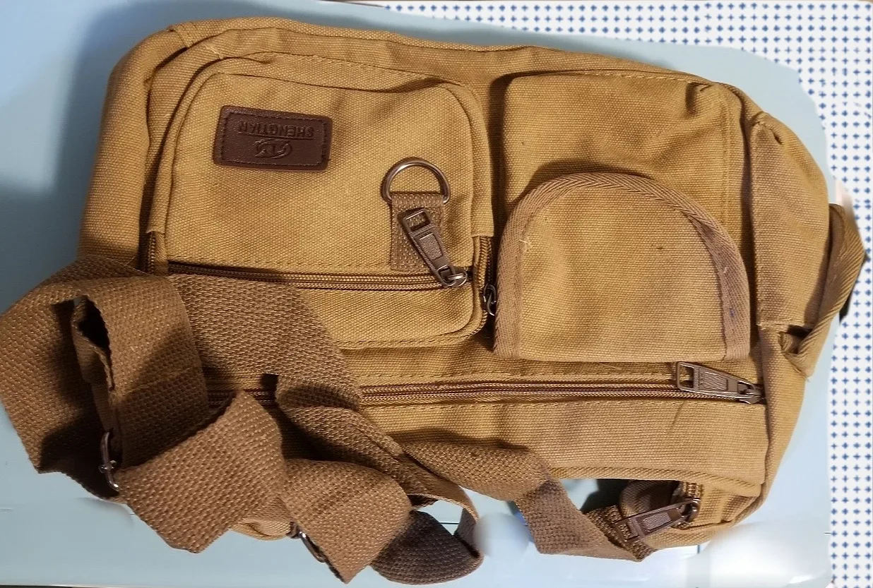 NWOT Retro Canvas Crossbody Unisex Bag image indicator(4)