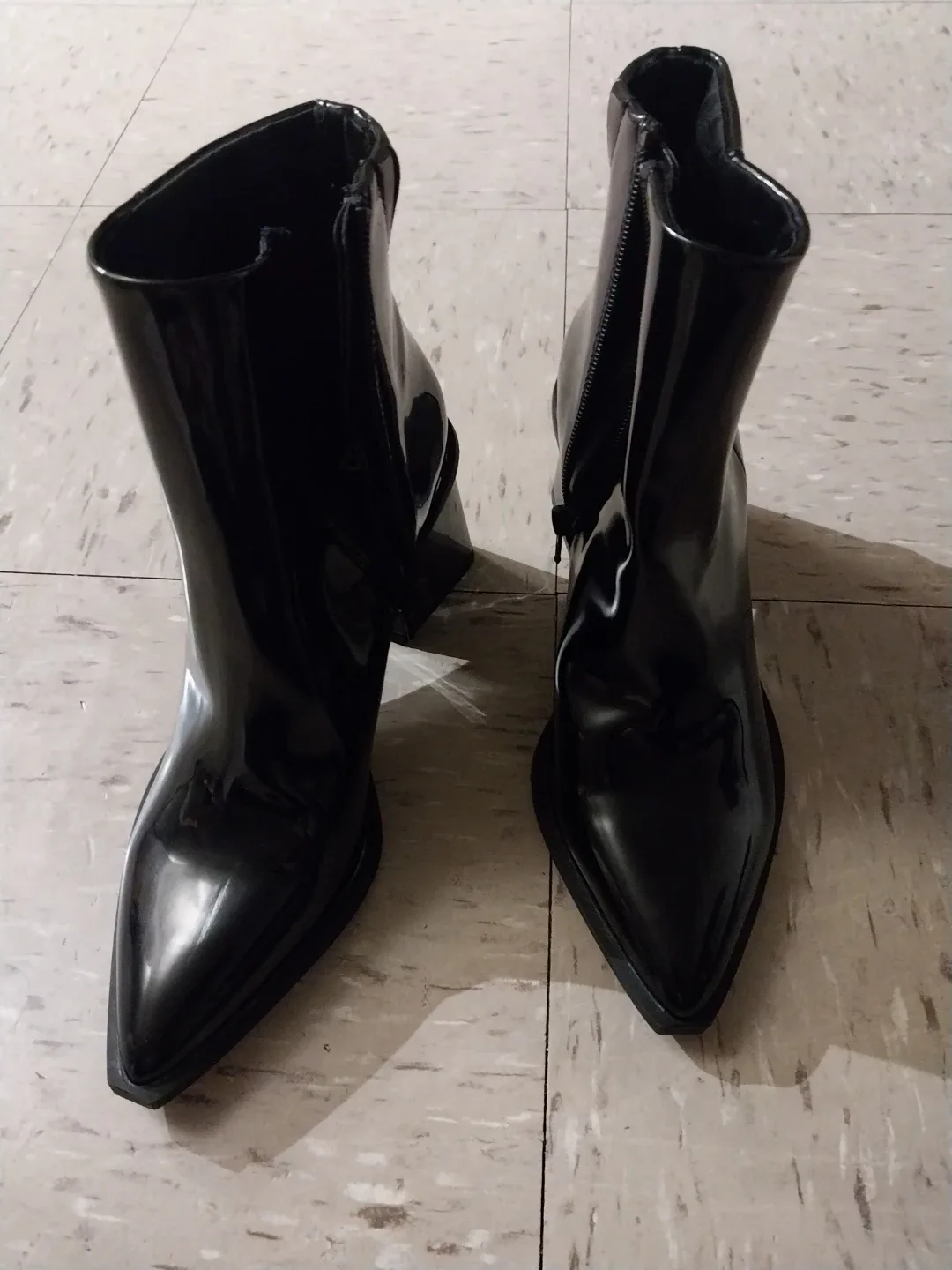 NWOB bp ab fab MOD Black  Ankle Boots with block heels! thumbnail