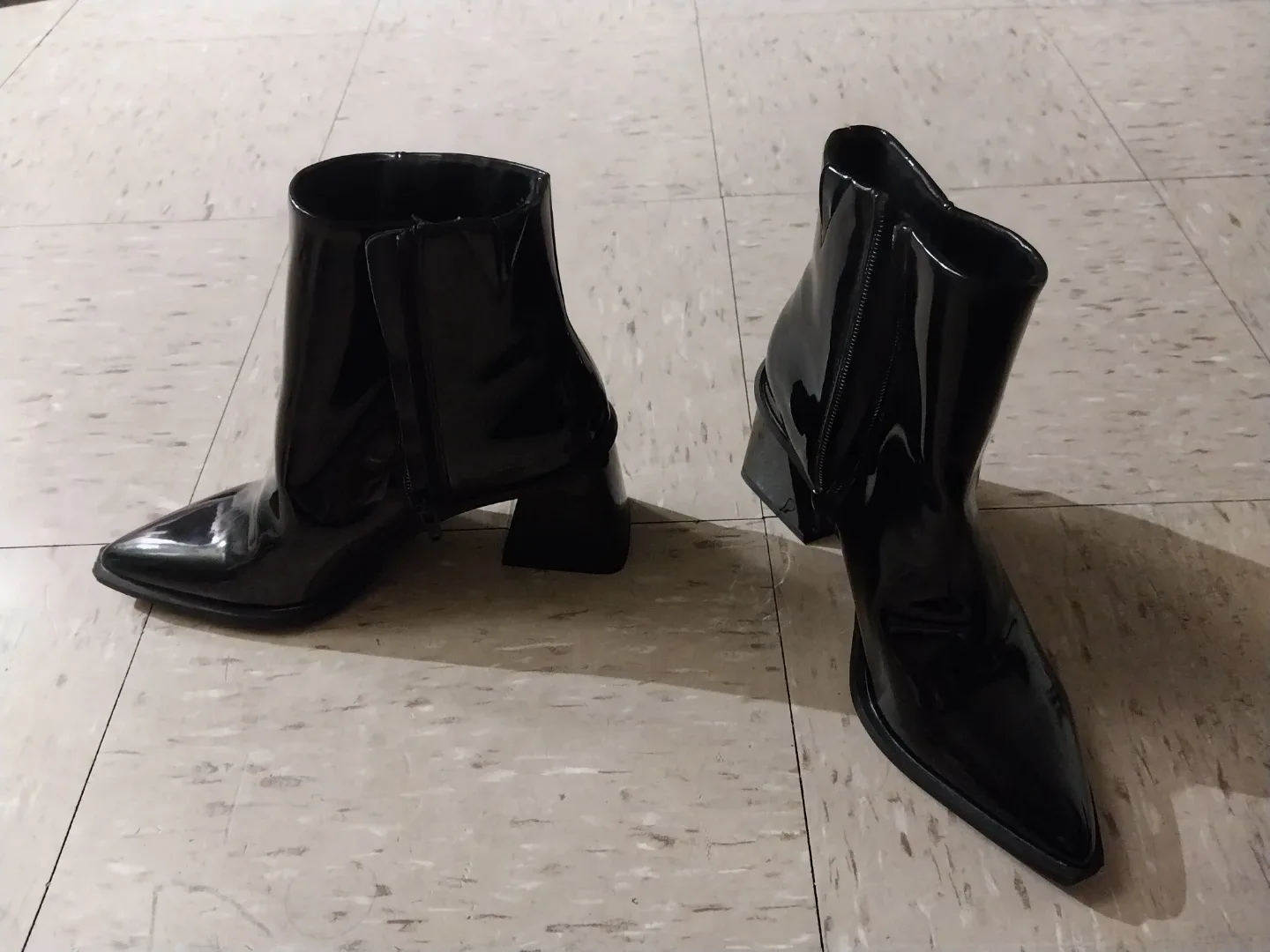 NWOB bp ab fab MOD Black  Ankle Boots with block heels! image indicator(2)