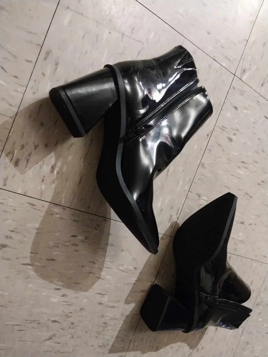 NWOB bp ab fab MOD Black  Ankle Boots with block heels! image indicator(3)