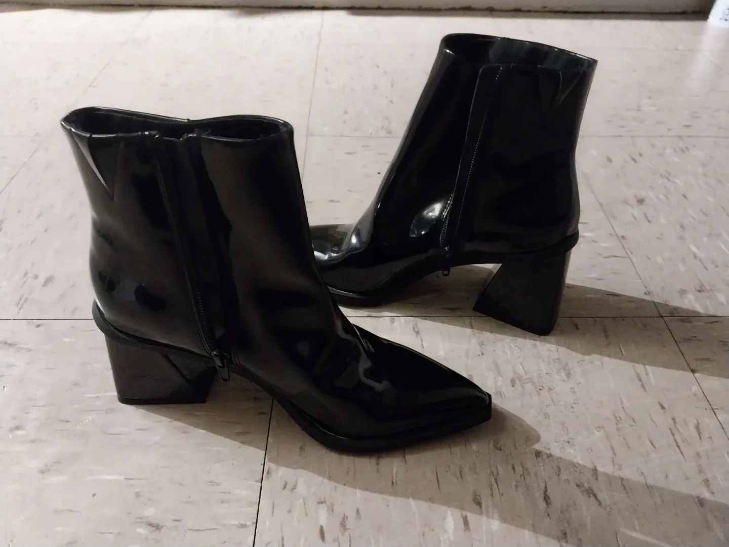 NWOB bp ab fab MOD Black  Ankle Boots with block heels! image indicator(5)