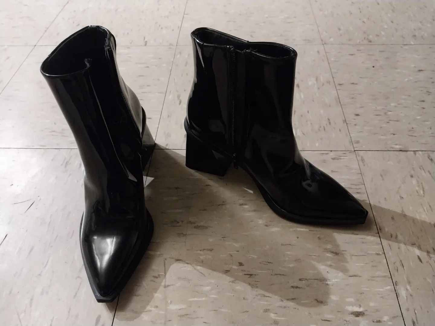 NWOB bp ab fab MOD Black  Ankle Boots with block heels! image indicator(6)