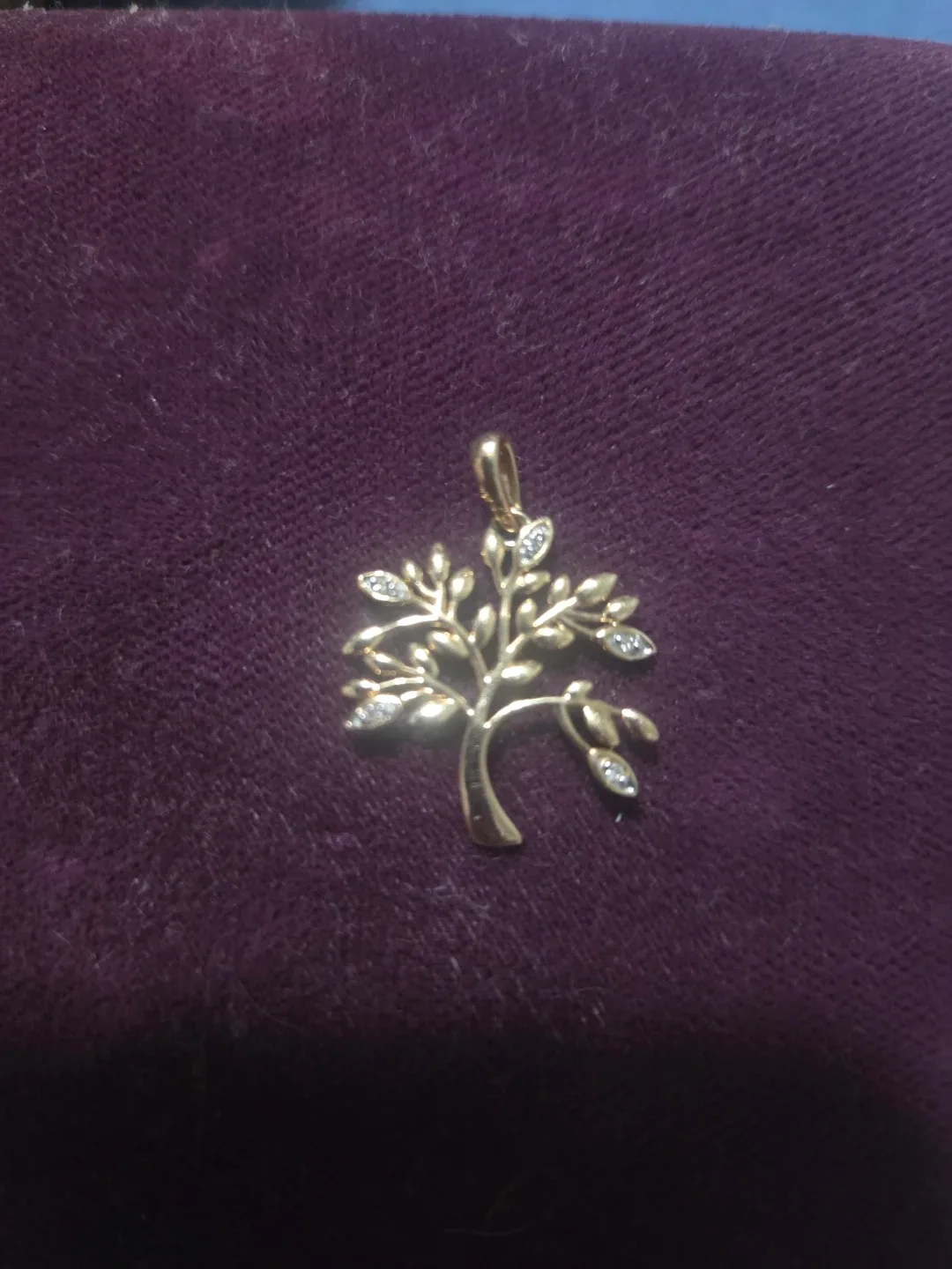 Tree of Life Pendant 10k with diamond chips