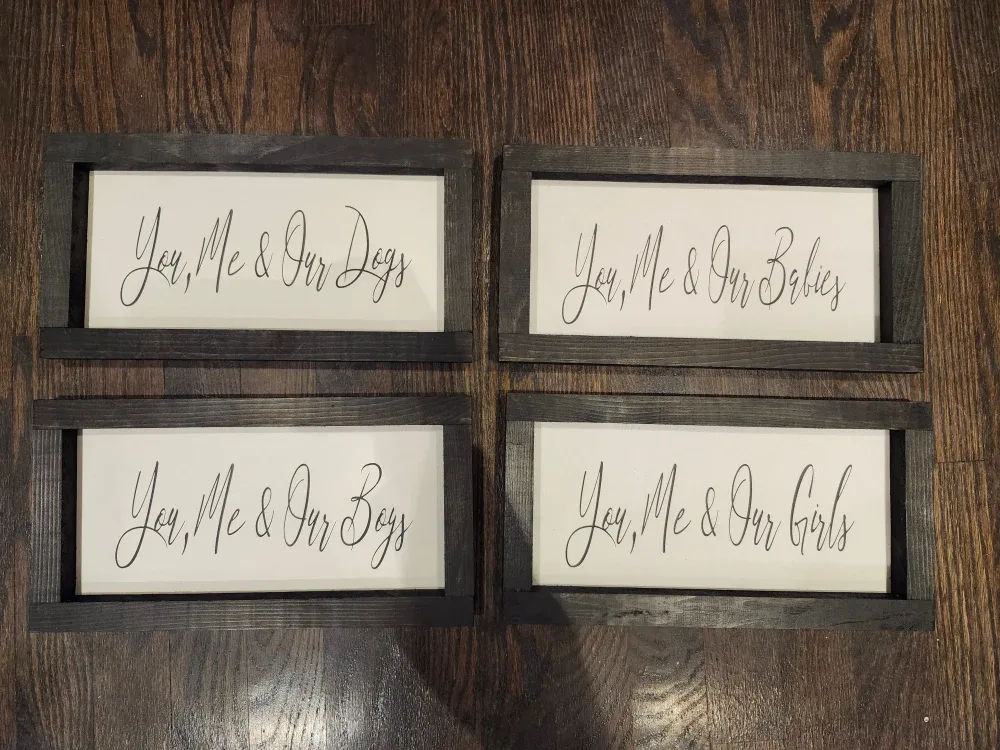 Framed 'You, Me & Our' Sign