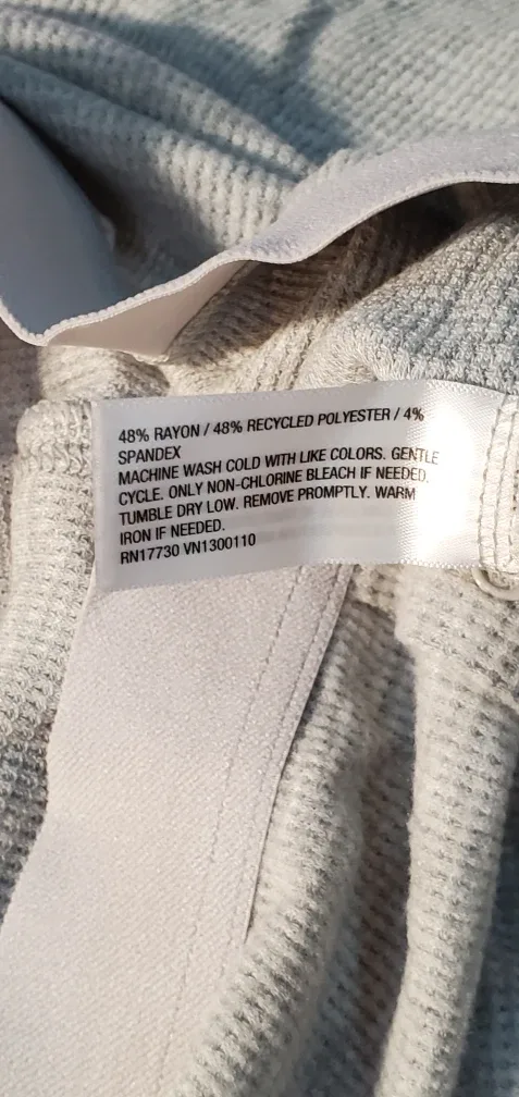 New Gray Waffle Knit Lounge Pants Large image indicator(10)