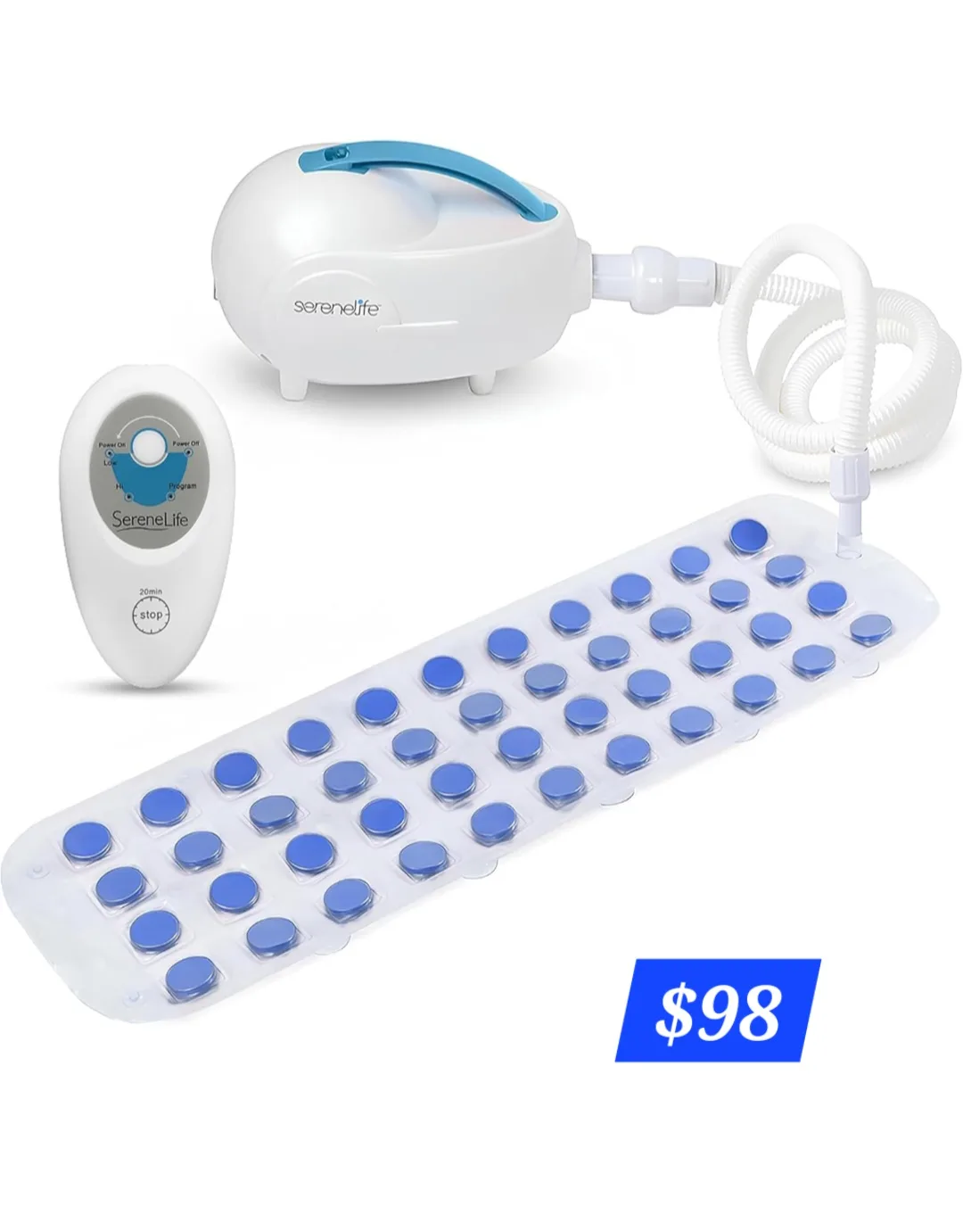 SereneLife Bubble Bath Mat with Air Pump