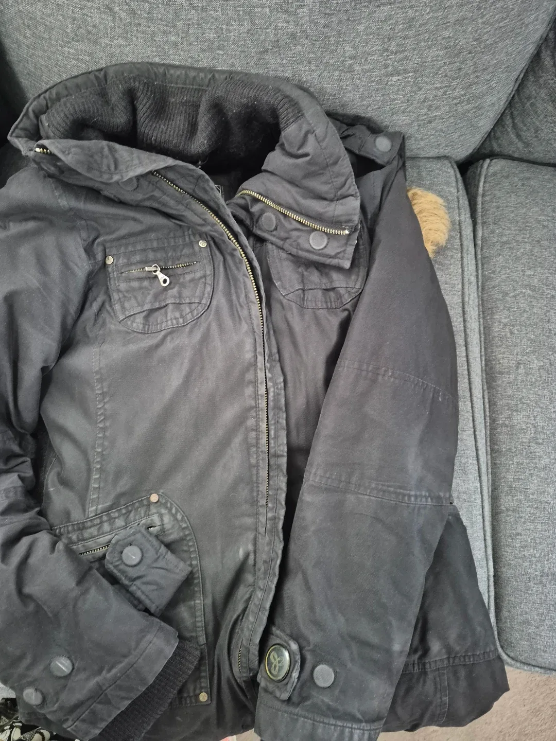 TNA Black Winter Jacket Size XS image indicator(2)