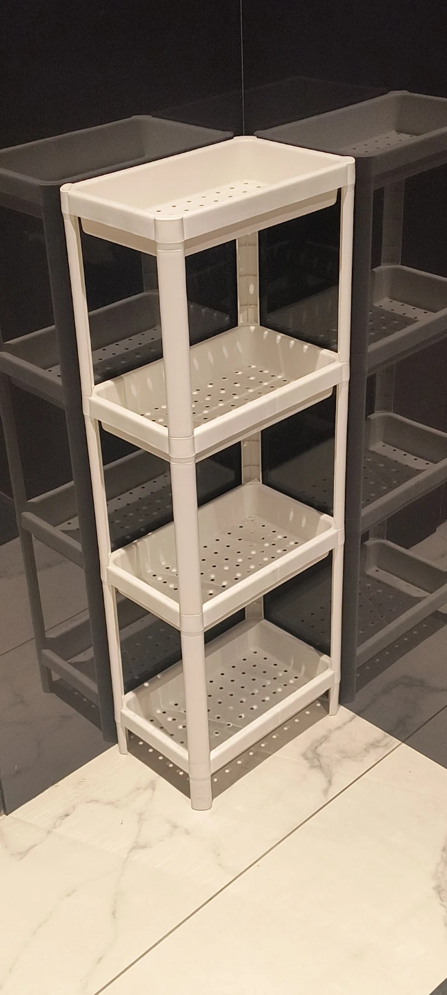 White 4-Tier Plastic Shelf Unit