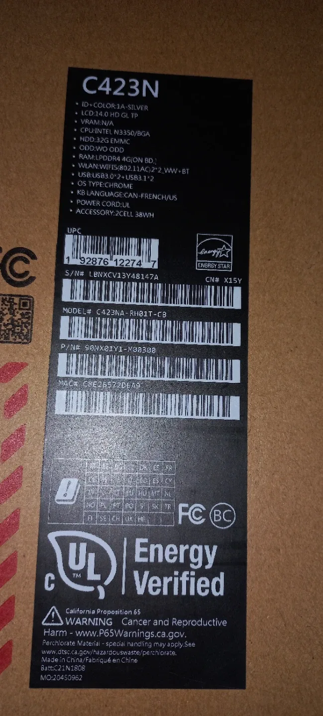 ASUS Chromebook C423N - New in Box image indicator(4)