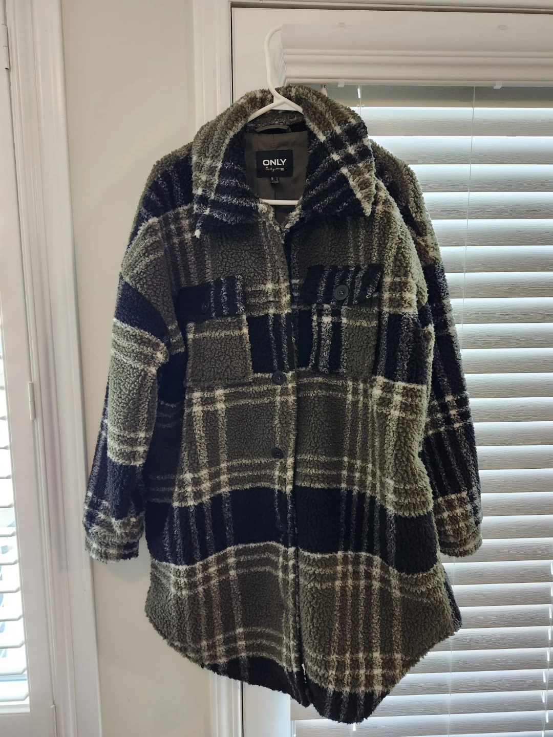 ONLY Plaid Sherpa Shacket - Size M
