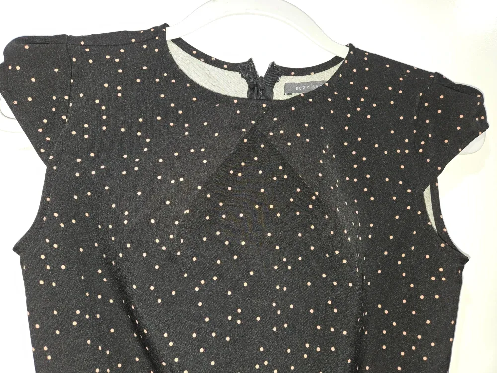 Suzy Shier Black Polka Dot Dress - Size XS image indicator(3)