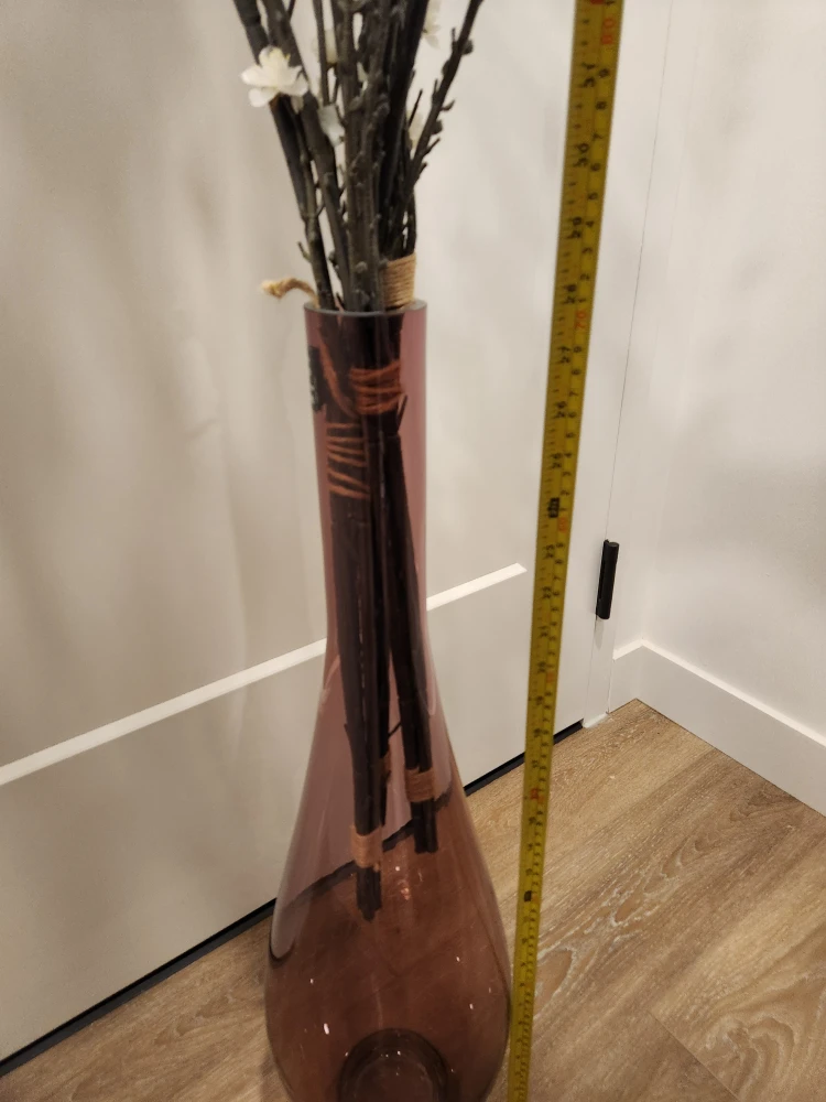 Tall Purple Decorative Vase with Branches - photo 2