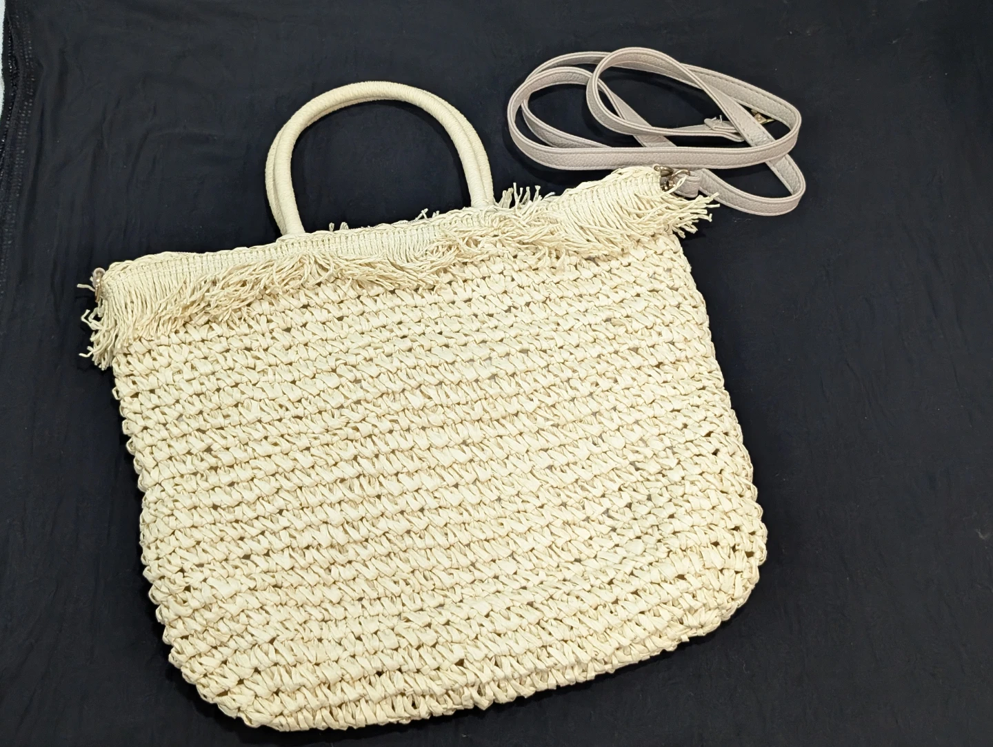 Primark Beach Bag/Tote with Detachable Long Strap - Beige