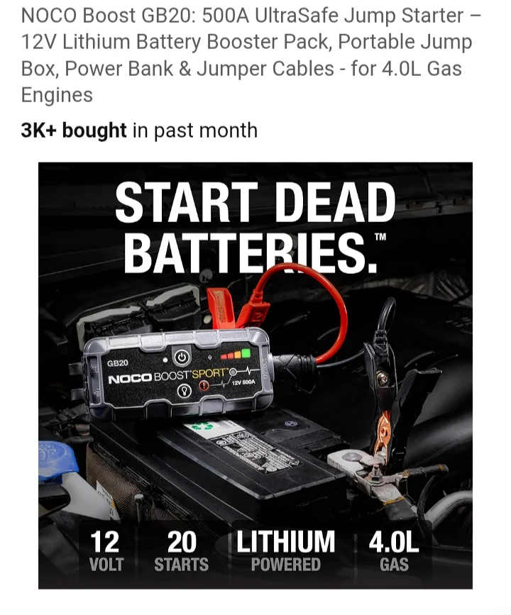 New "NOCO Boost X GB20 Jump Starter - photo 3