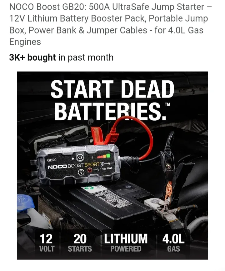 New "NOCO Boost X GB20 Jump Starter image indicator(3)