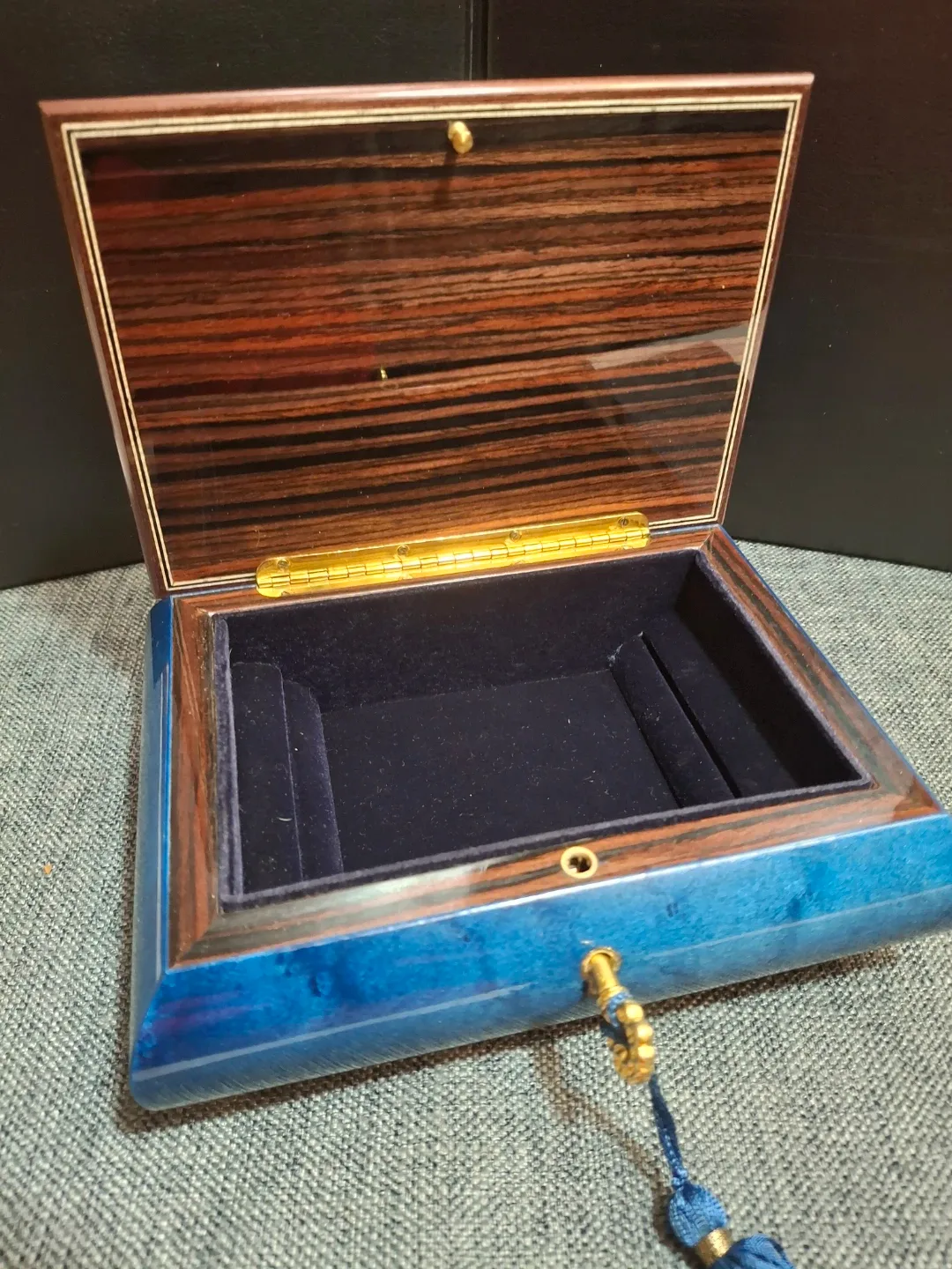 Blue Floral Italian  Wooden Box image indicator(7)