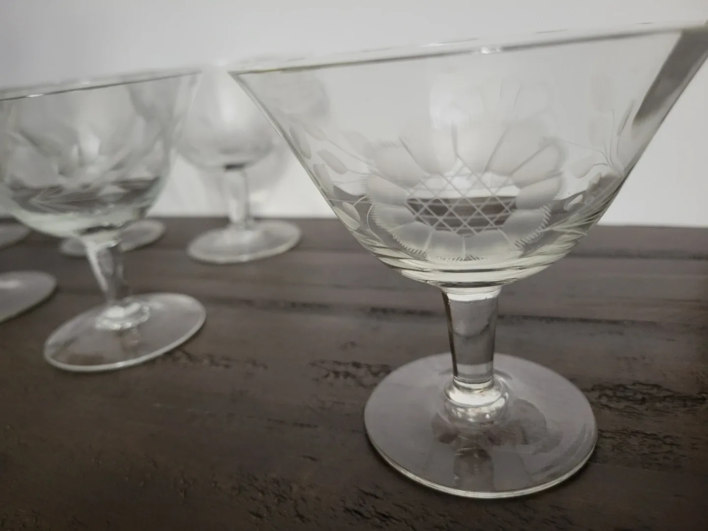 VINTAGE  champagne glasses.Cornflower design. Antique image indicator(2)