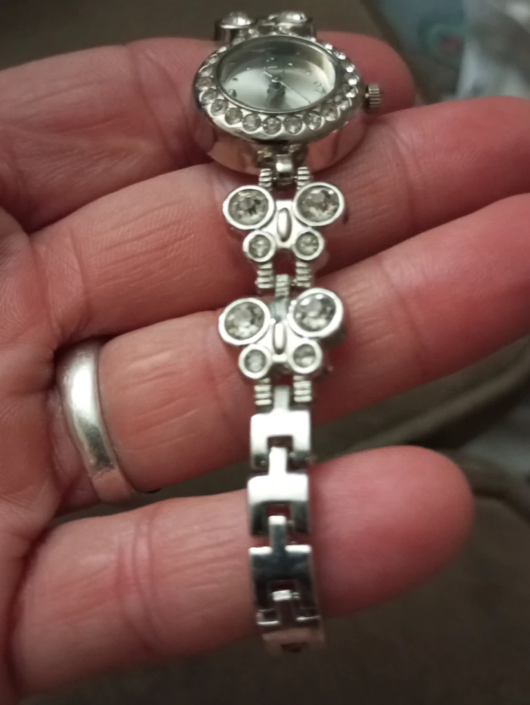 Silver-tone Rhinestone Butterfly Watch - photo 5