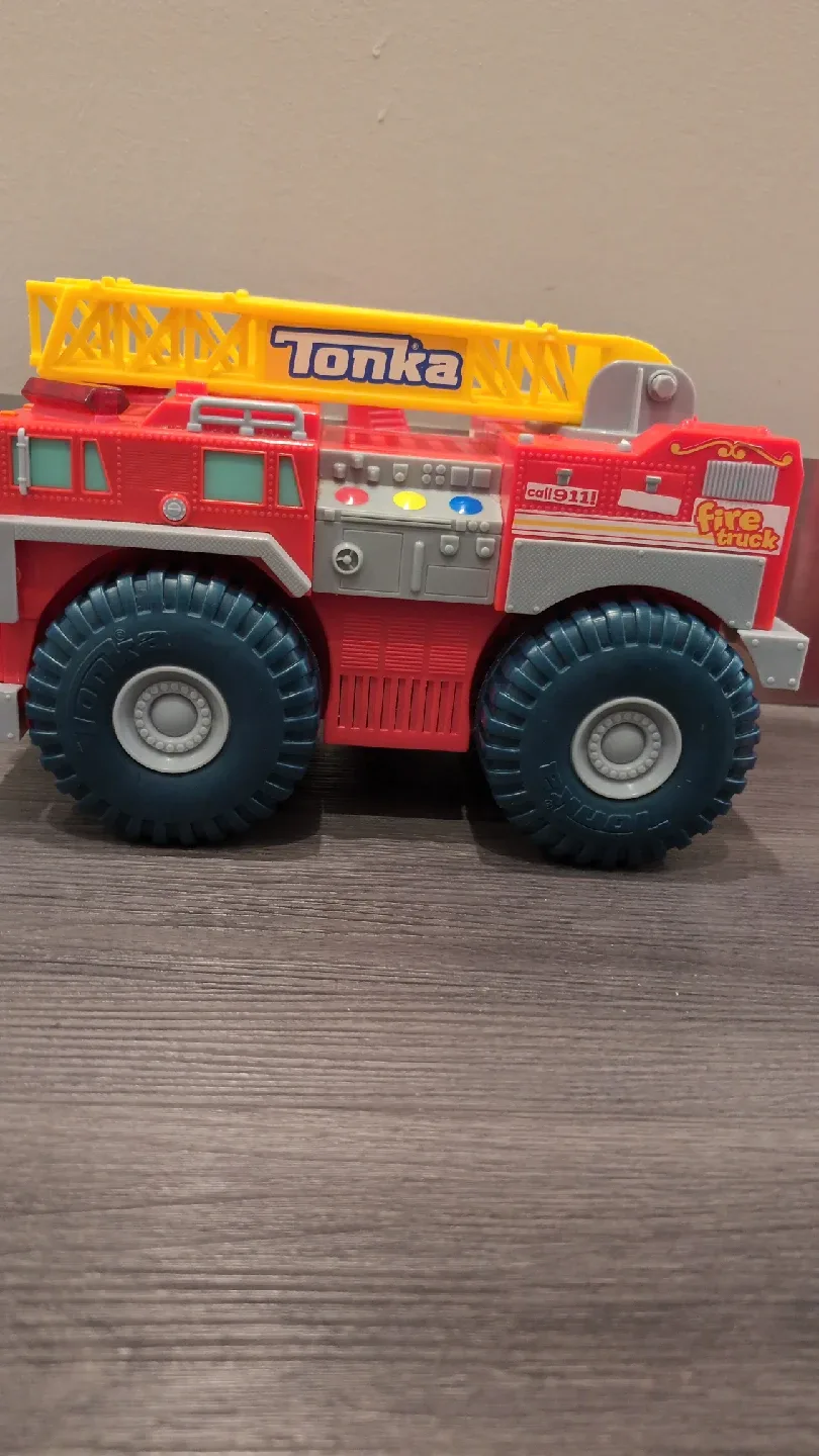 Firefighter Costume & Tonka Firetruck image indicator(3)