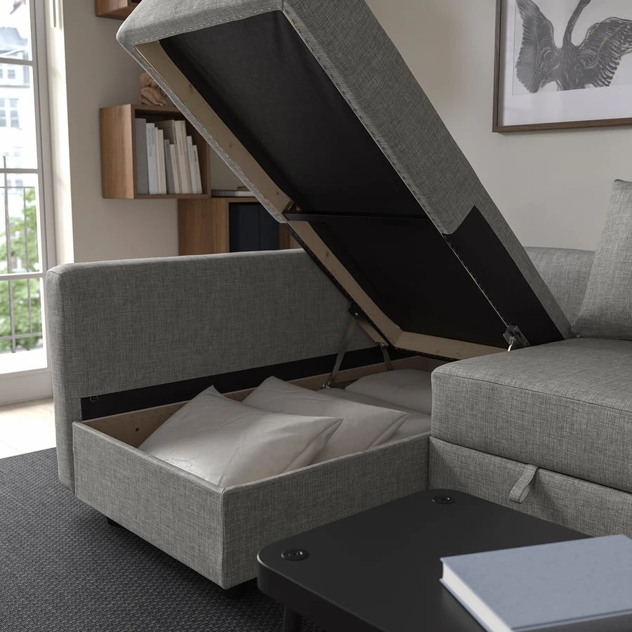 IKEA FRIHETEN Corner Sofa-Bed with Storage Light Grey - photo 3