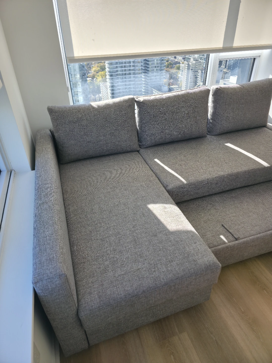 IKEA FRIHETEN Corner Sofa-Bed with Storage Light Grey - photo 4