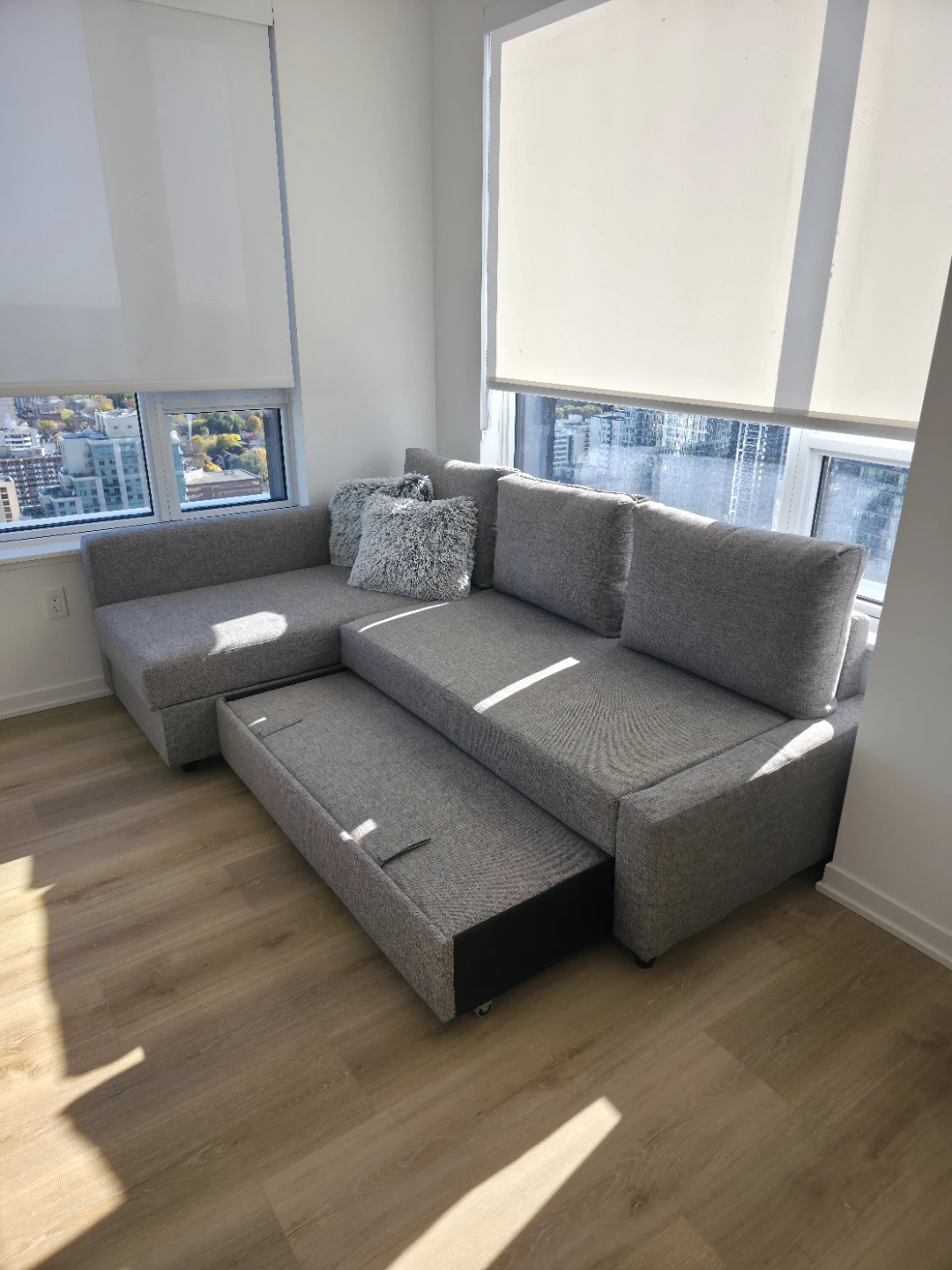 IKEA FRIHETEN Corner Sofa-Bed with Storage Light Grey - photo 5