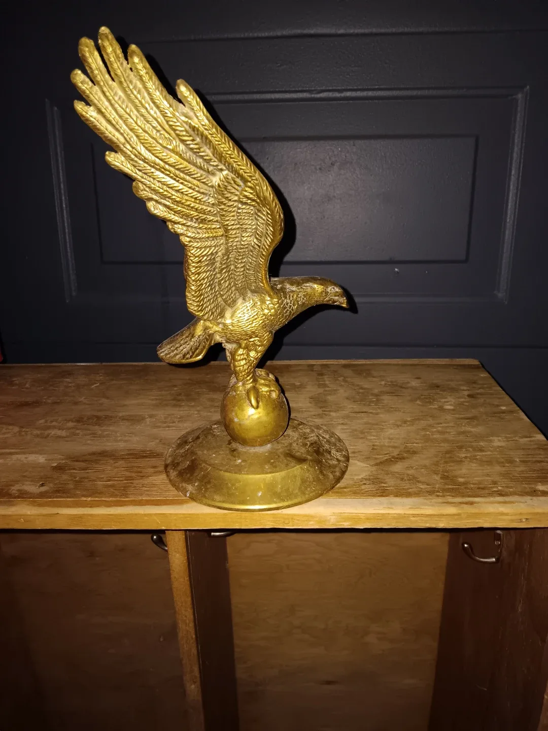 Vintage Brass Eagle Statue