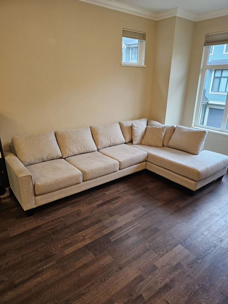 Beige Sectional Sofa - 297x188 cm - photo 2