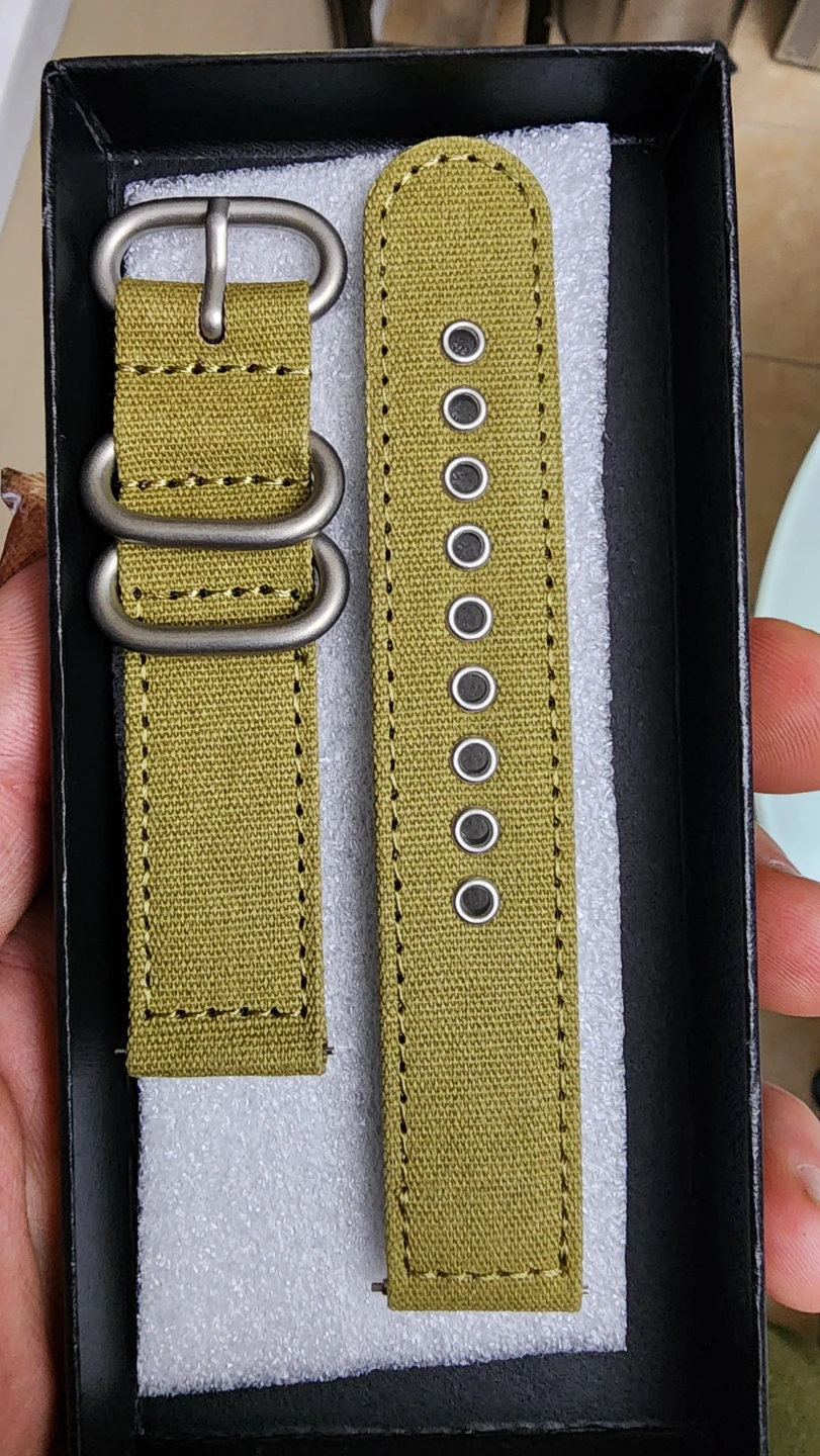Olive Green Canvas Watch Strap 20mm
