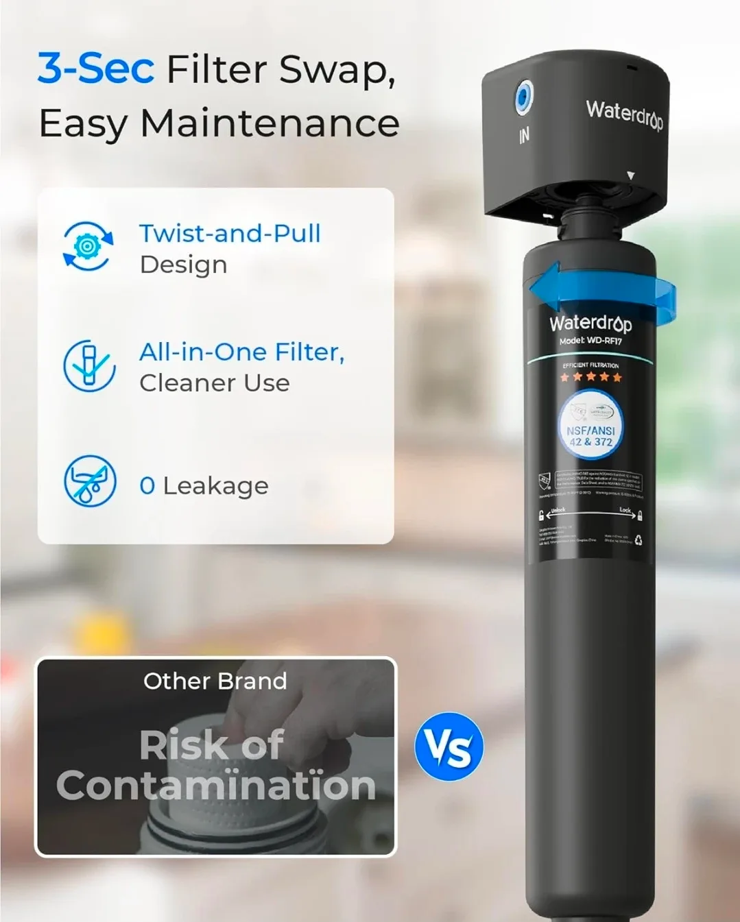 Waterdrop WD-17UA Under Sink Water Filter System image indicator(6)