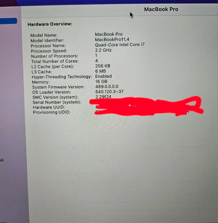 MacBook Pro 2015 15". READ the description before contacting image indicator(7)