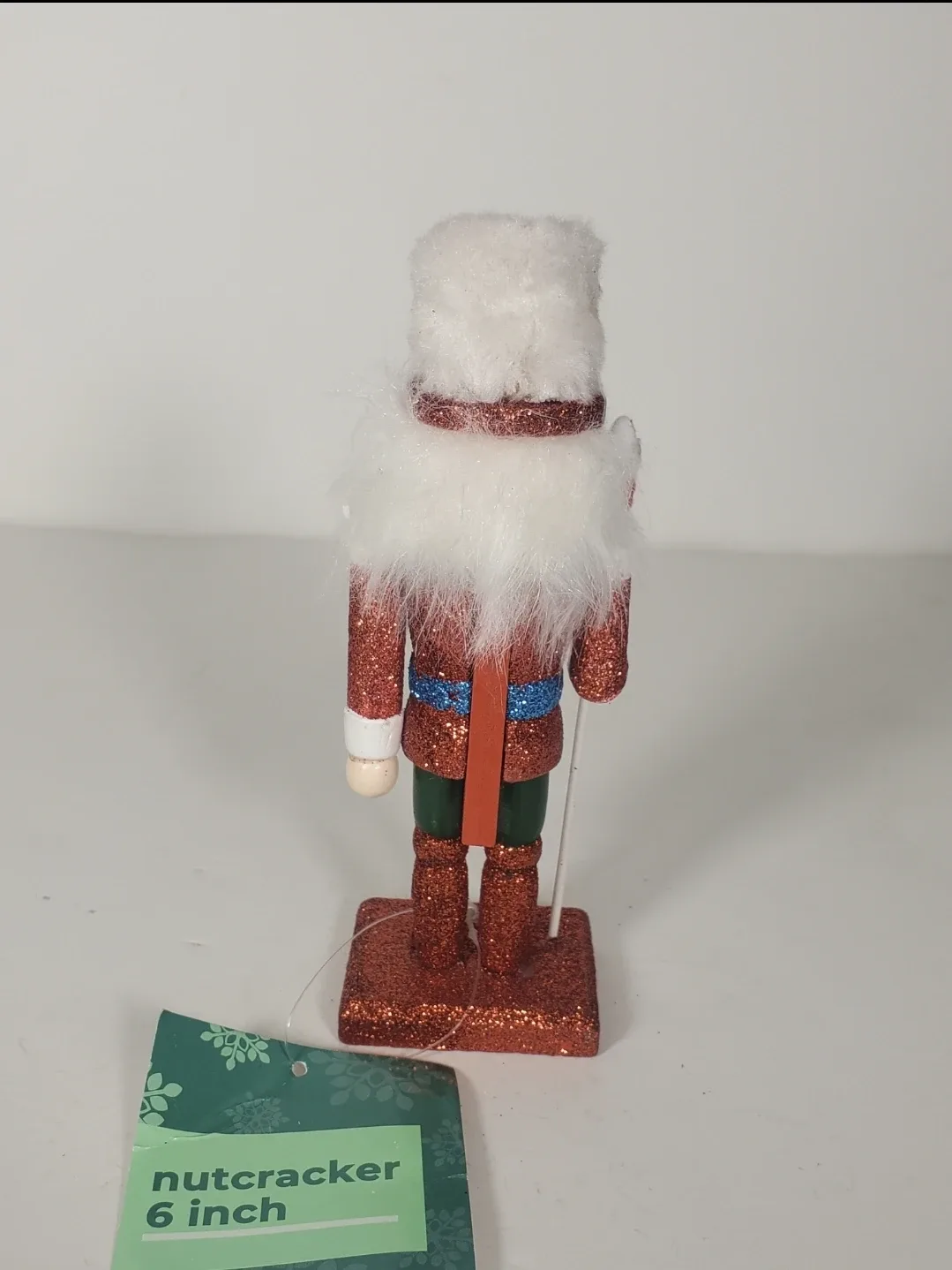 Christmas Red Glitter Nutcracker Holiday Home Décor 6 Inches image indicator(4)