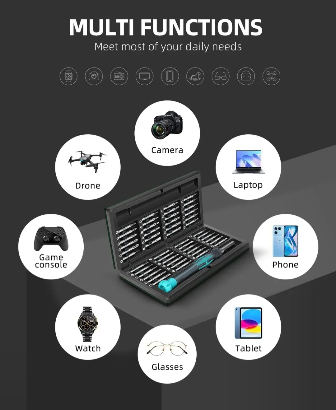 49 in 1 Small Precision Professional Mini Screwdriver Tool Kit image indicator(7)