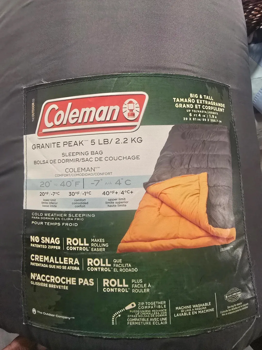 Coleman Granite Peak Sleeping Bag - Big & Tall image indicator(2)