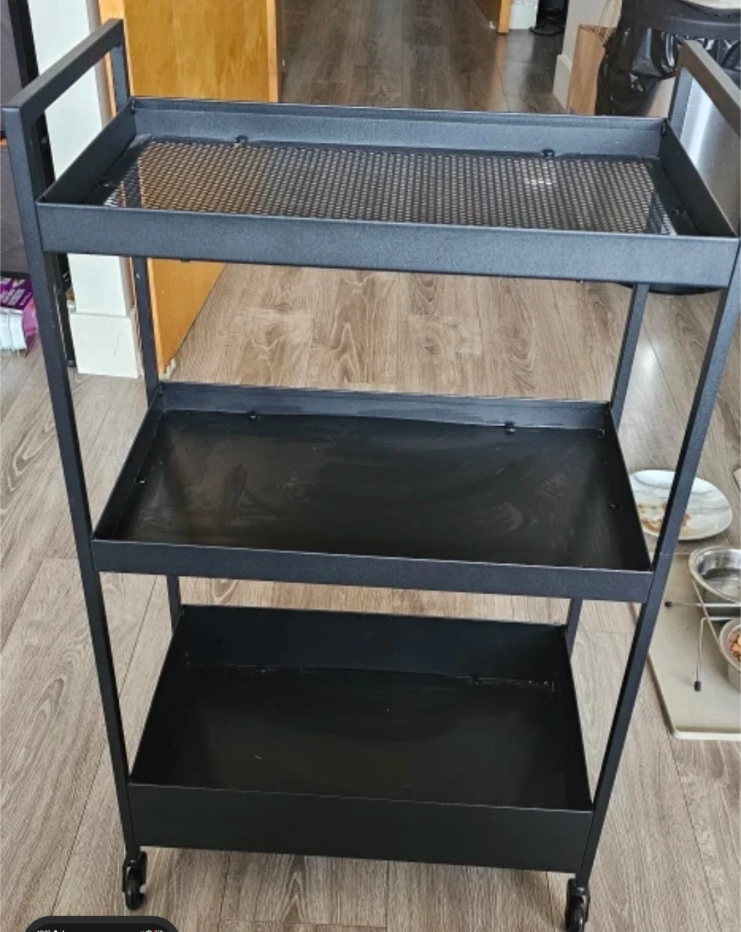 Black Metal Rolling Cart