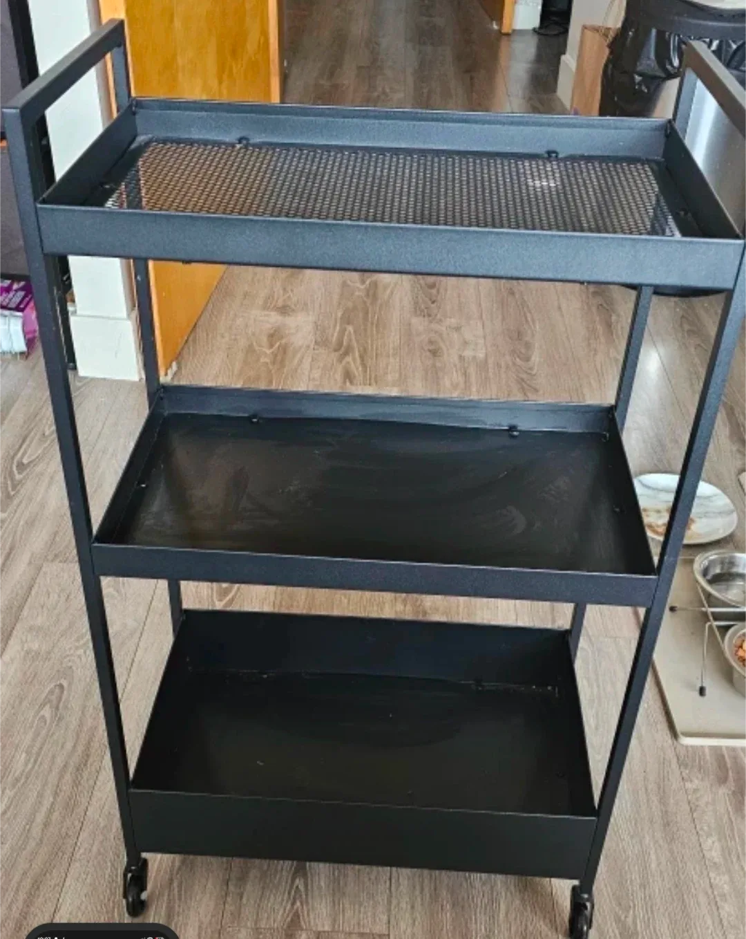 Black Metal Rolling Cart