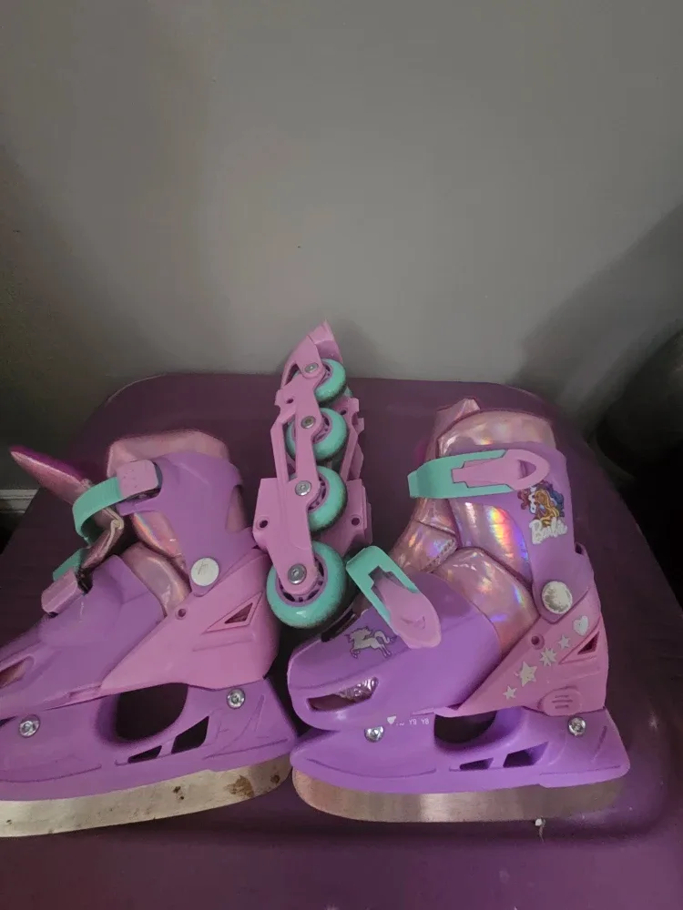 Barbie Ice Skates & Roller Blades - Size Y8