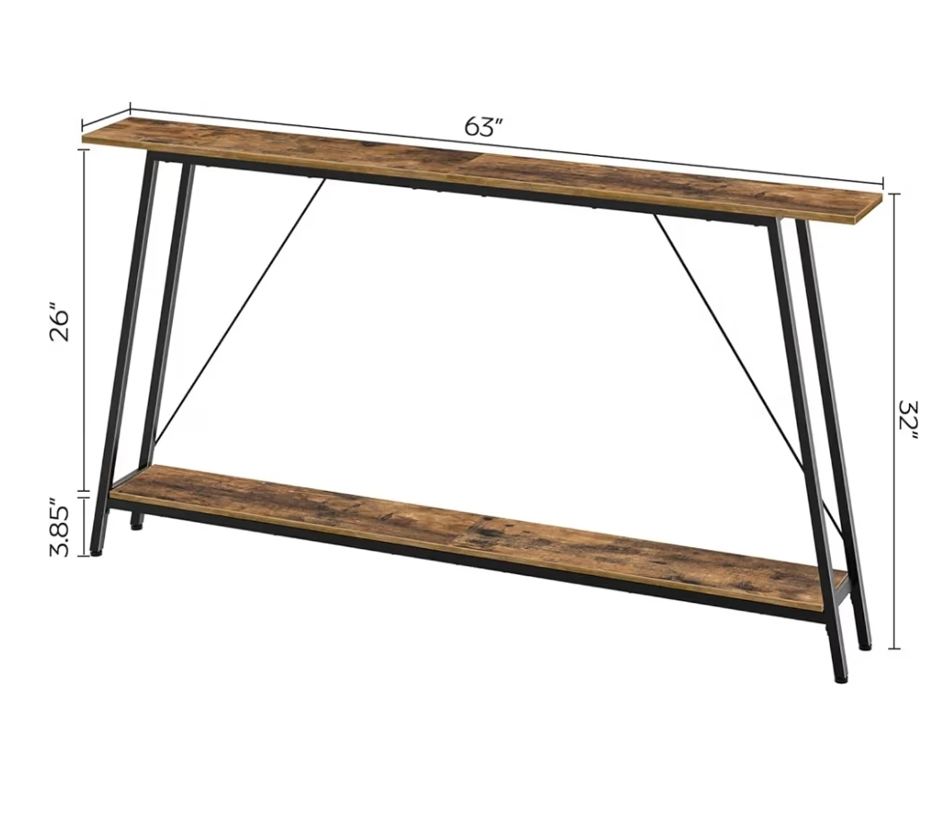 Console Table - Rustic Brown & Black - photo 3