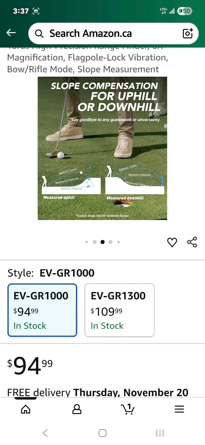 EV-GR1000 2 in 1 Golf/Hunting Rangefinder - NEW image indicator(7)