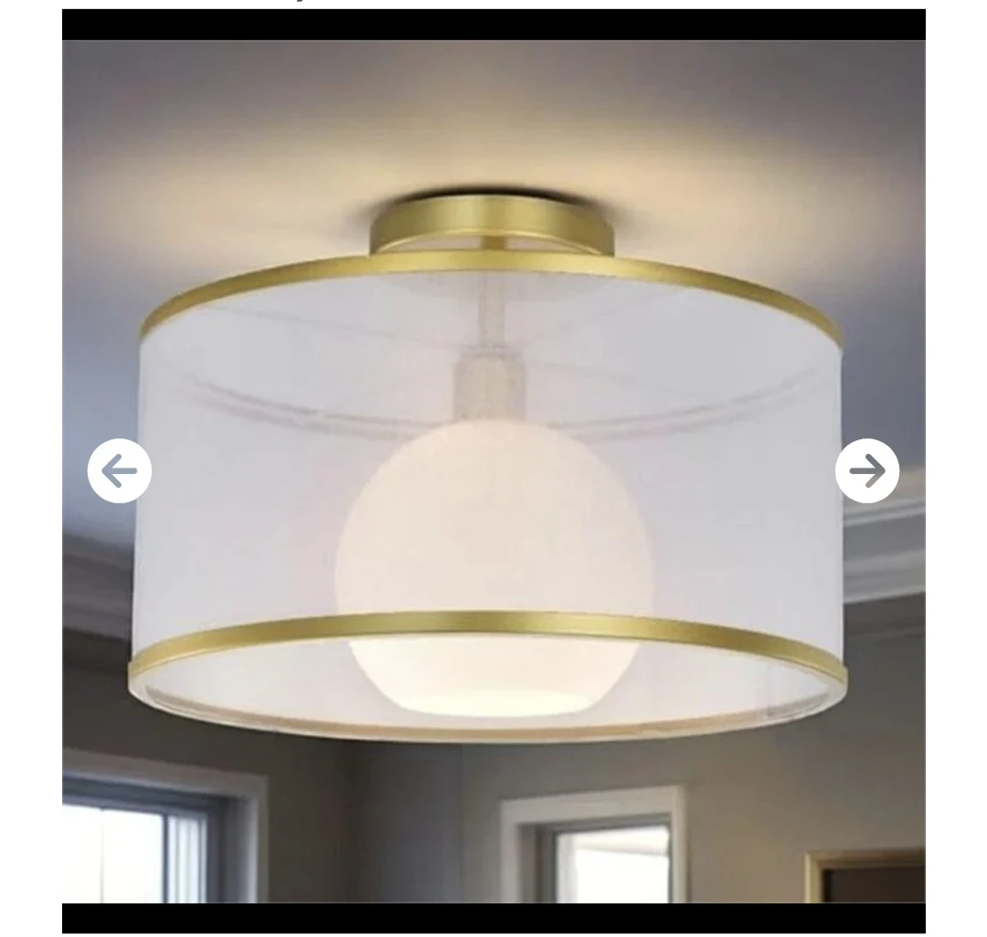 New COTTAGE LIFE Gold Semi Flush Mount Ceiling Light Fixture