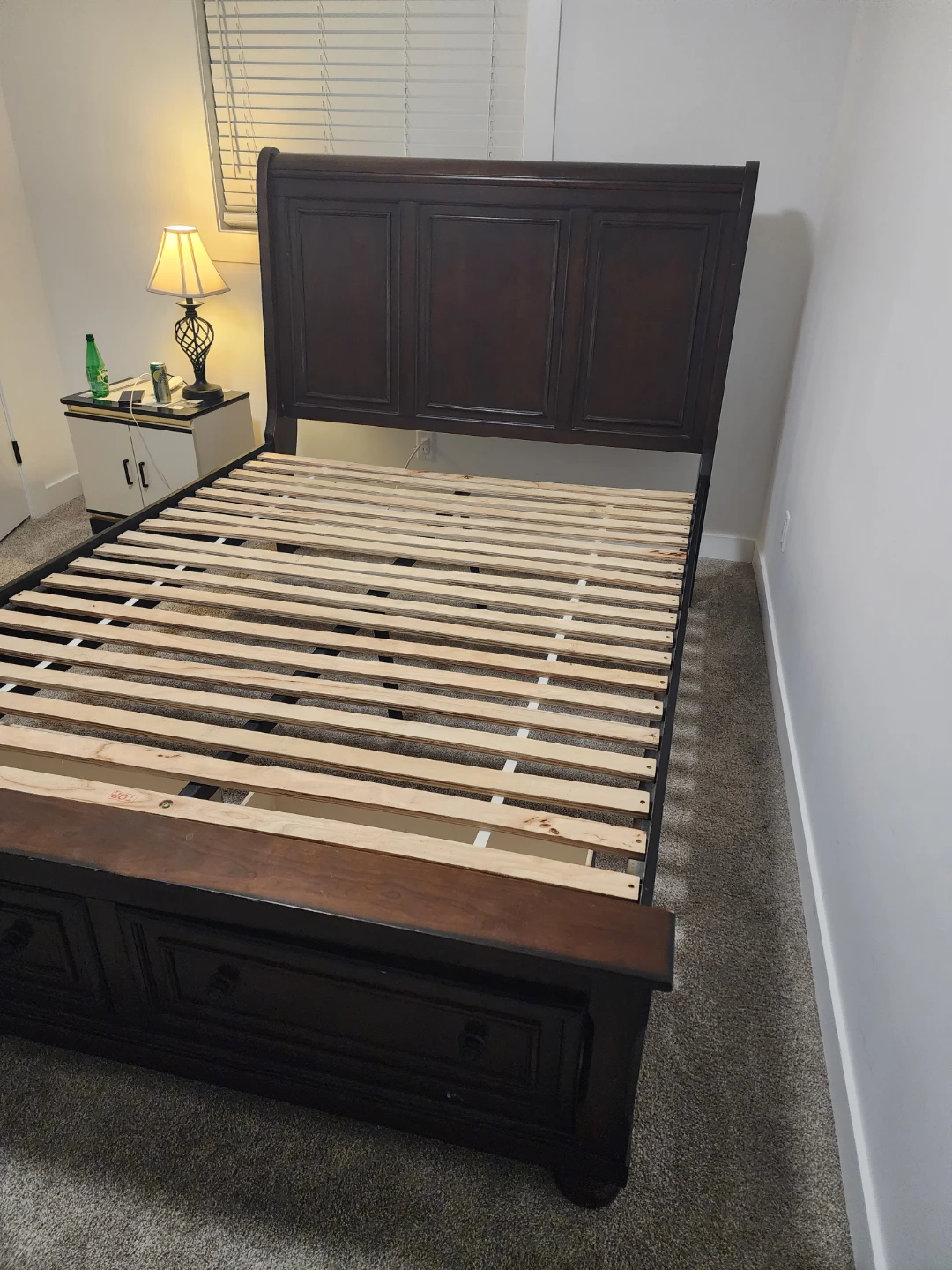 Dark Wood  Queen Size Bed Frame