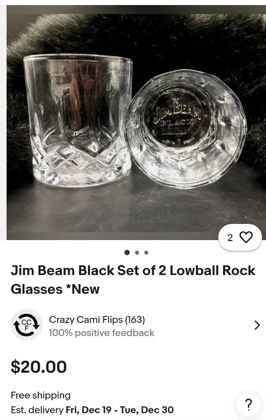 New Jim Beam Black Lowball Rock Glasses (10 glasses total) image indicator(5)