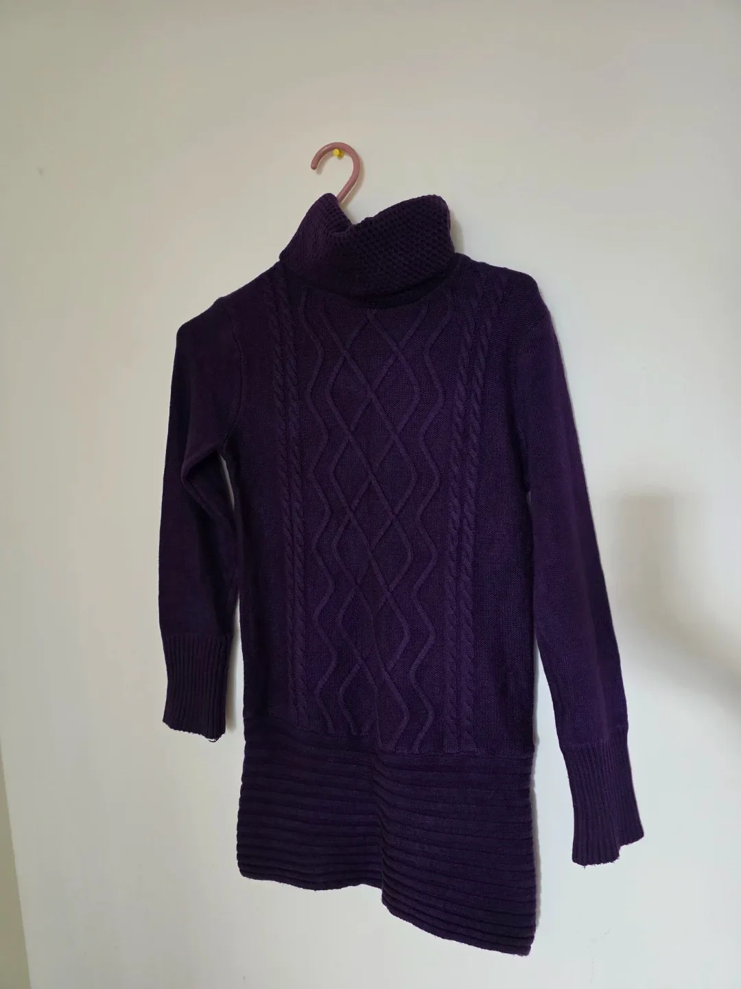 New Purple Turtleneck Knit Sweater / Sweater Dress image indicator(2)