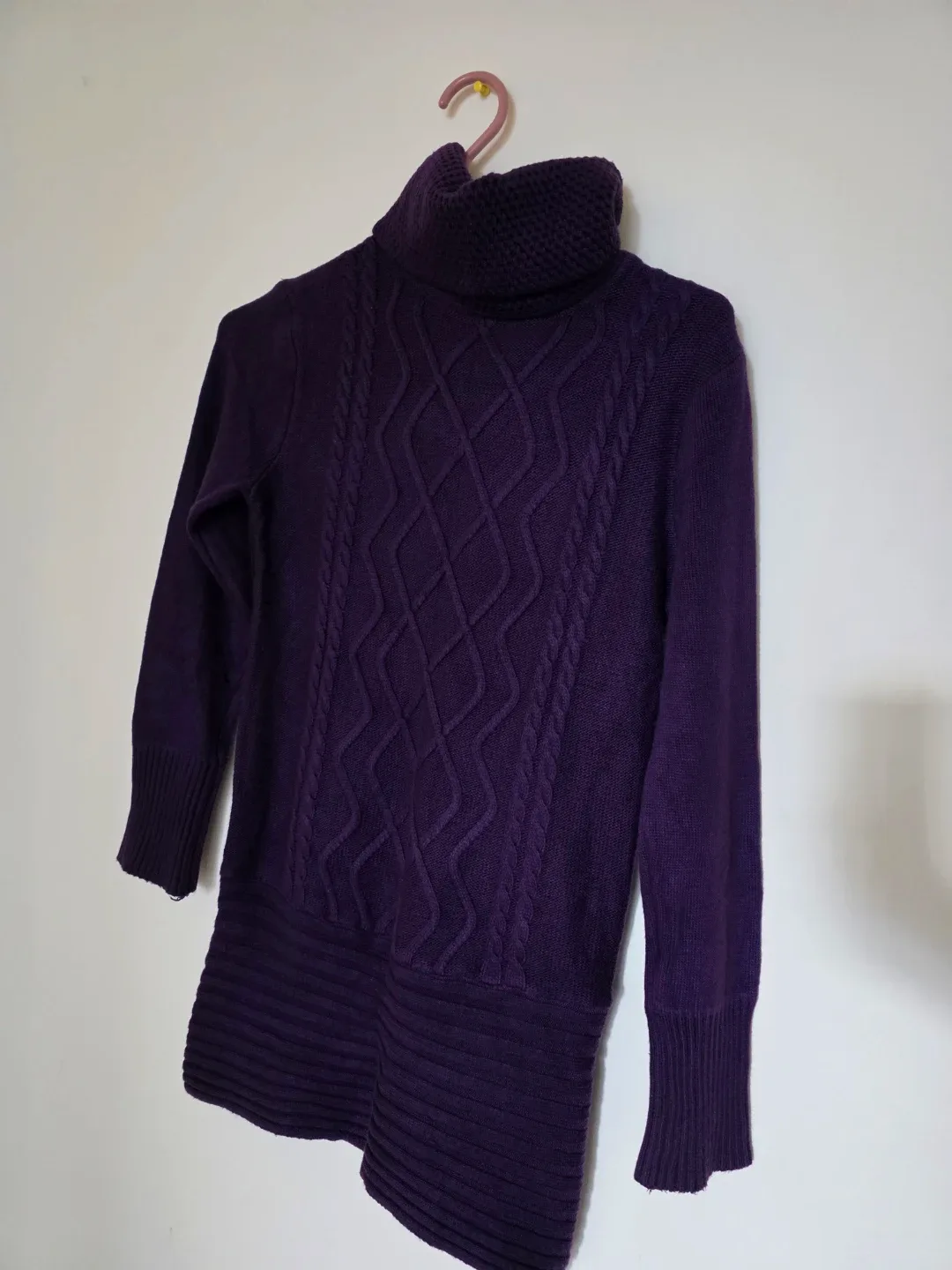 New Purple Turtleneck Knit Sweater / Sweater Dress image indicator(3)