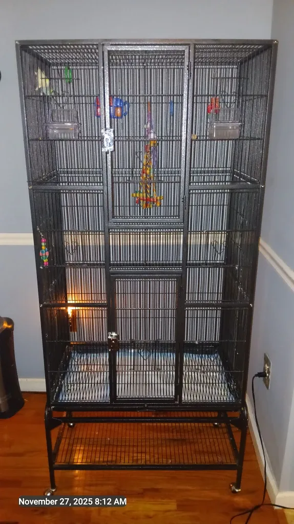 Large Black Bird Cage with Stand image indicator(3)